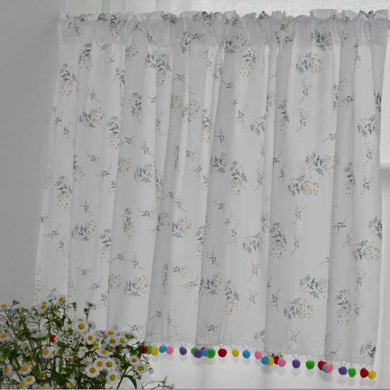 田园风短帘小碎花薄款夏天窗帘杂物遮挡帘书柜防尘衣帽间挂帘
