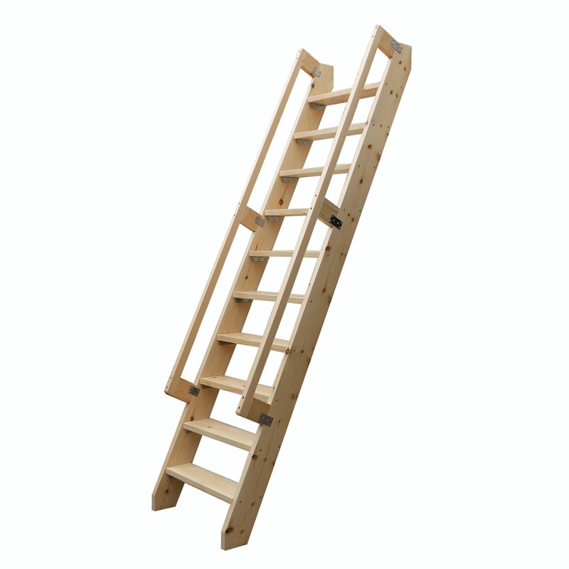 实木梯子直单登高爬一字室内错层loft家用阁楼别墅复式平台楼