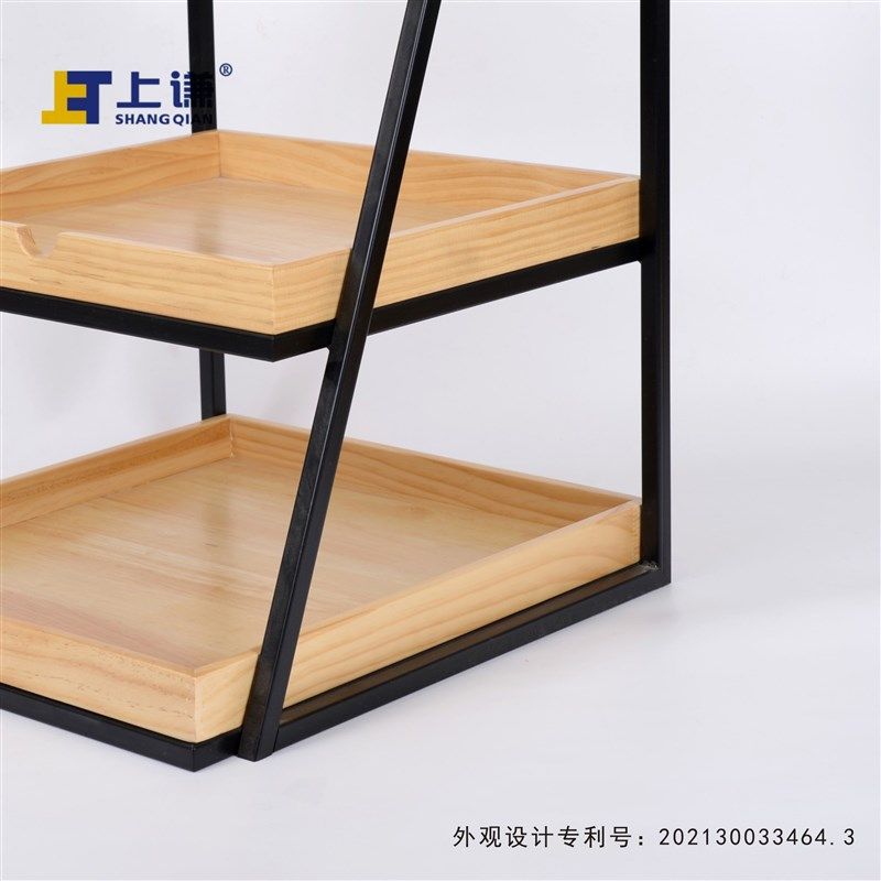上谦三层松木盘铁架面包干点水果陈列架超市促销架橱窗展示架,商业/办公家具,面包架,淘宝优惠券,粉丝福利购,淘宝优惠卷