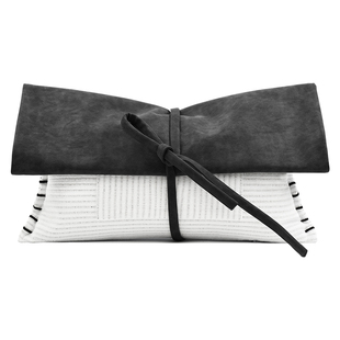 艾布之家现代新极简沙发样板房黑色蝴蝶结定制抱枕靠垫