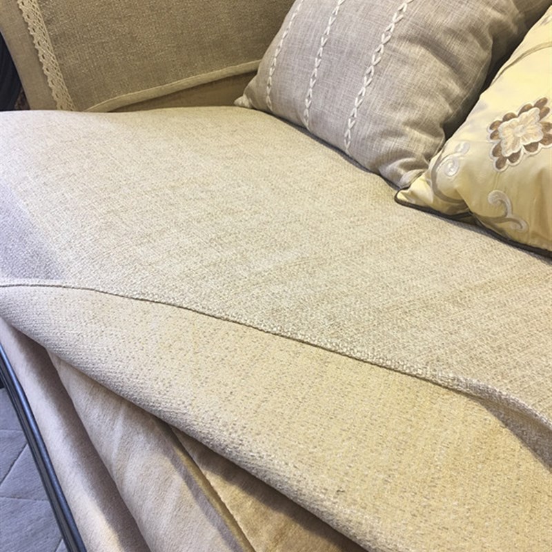 加厚棉麻沙发垫四季沙发巾布艺加厚防滑现代客厅米咖色