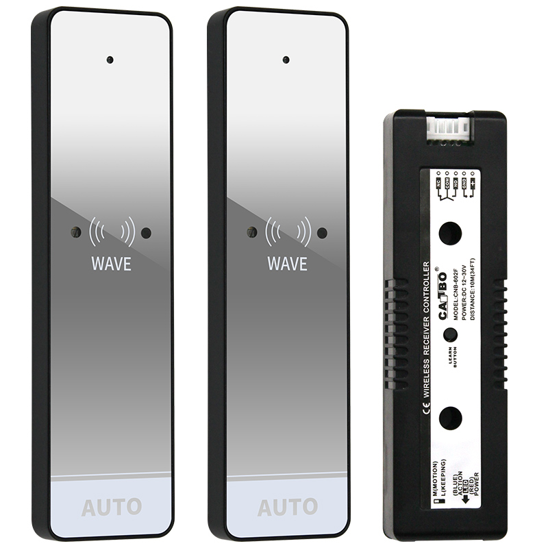 感应门无线免接触镜面关自动门进出红外线感应关门禁手押关