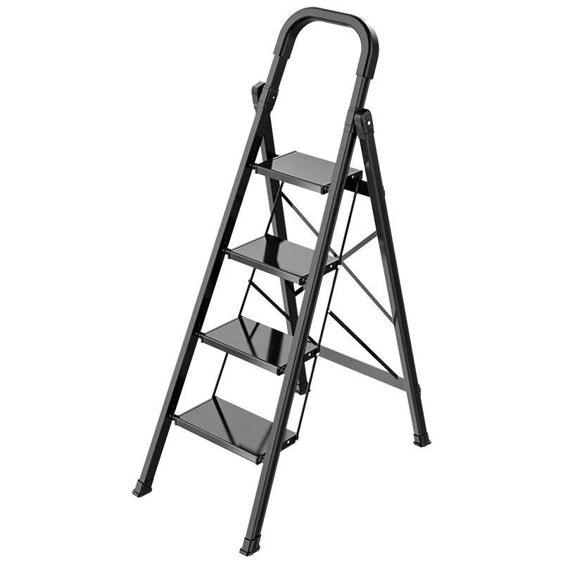 奥鹏安全梯子家用折叠伸缩人字梯铝合金加厚室内多功能四步小楼梯