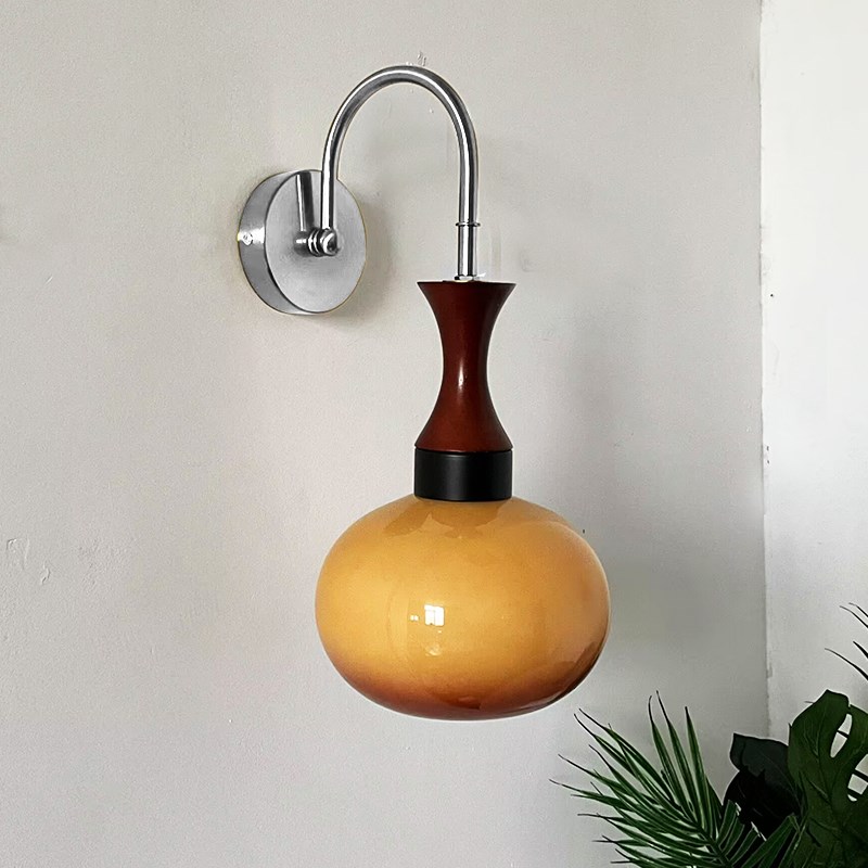 包豪斯壁灯复古客厅背景墙壁灯法式中古卧室床头灯楼梯玻璃壁灯