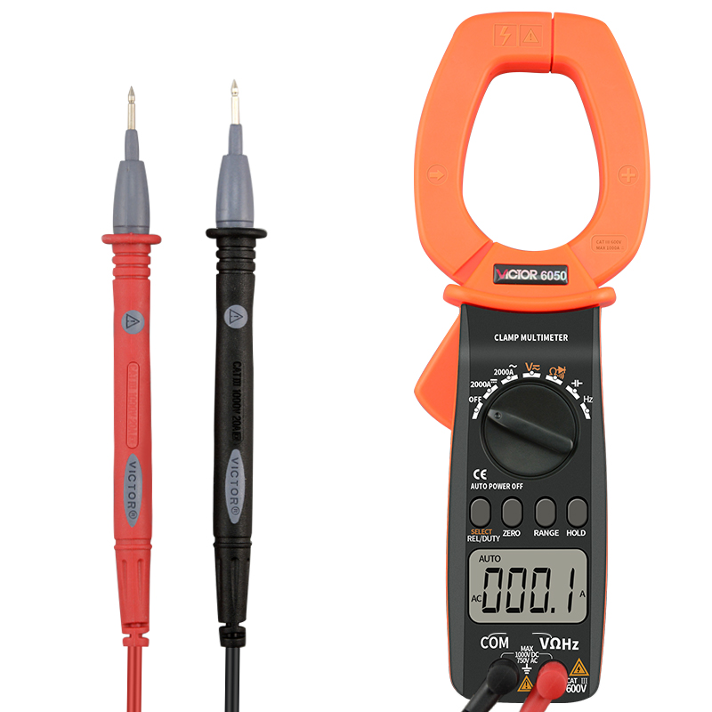 胜利VC6050真有效值数字钳形表DM6052数显钳型电流表交直流2000A