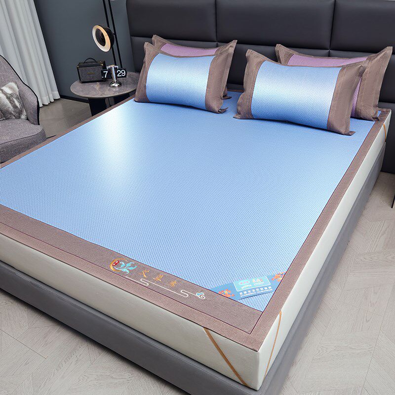 天然艾草印尼藤席三件折叠面冰丝席抗菌宿舍空调软席子两件