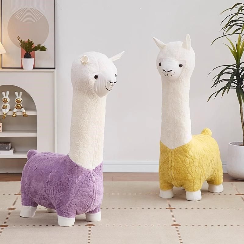 儿童小羊驼玩偶坐椅客厅落地休闲沙发凳创意卡通动物椅子