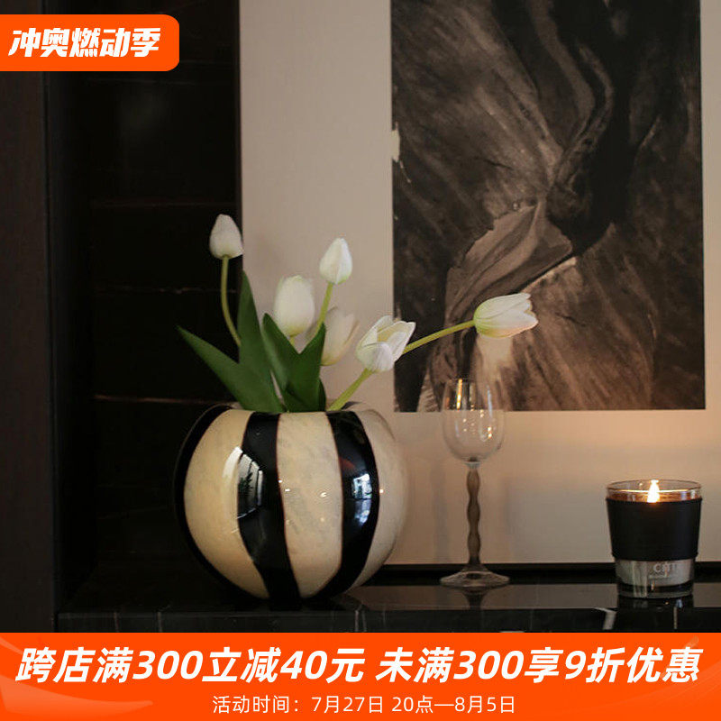 沐野 中古玻璃瓶创意艺术现代客厅装饰干复古插瓶,家居饰品,花瓶,淘宝优惠券,粉丝福利购,淘宝优惠卷