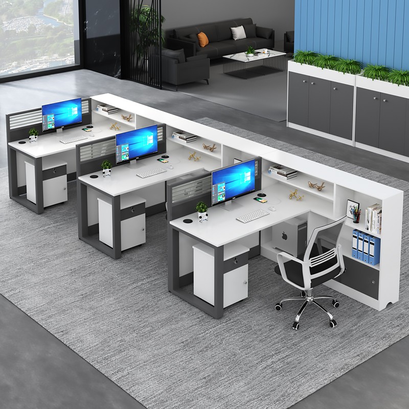 办公桌椅现代办公室桌椅装钢架办公桌员工位屏风财务桌