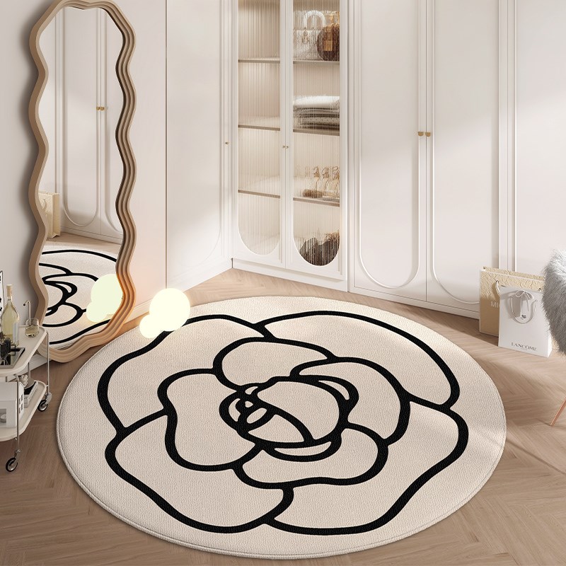 高级感梳妆台圆形地毯客厅女生卧室衣帽间地垫床边书房电脑转椅垫