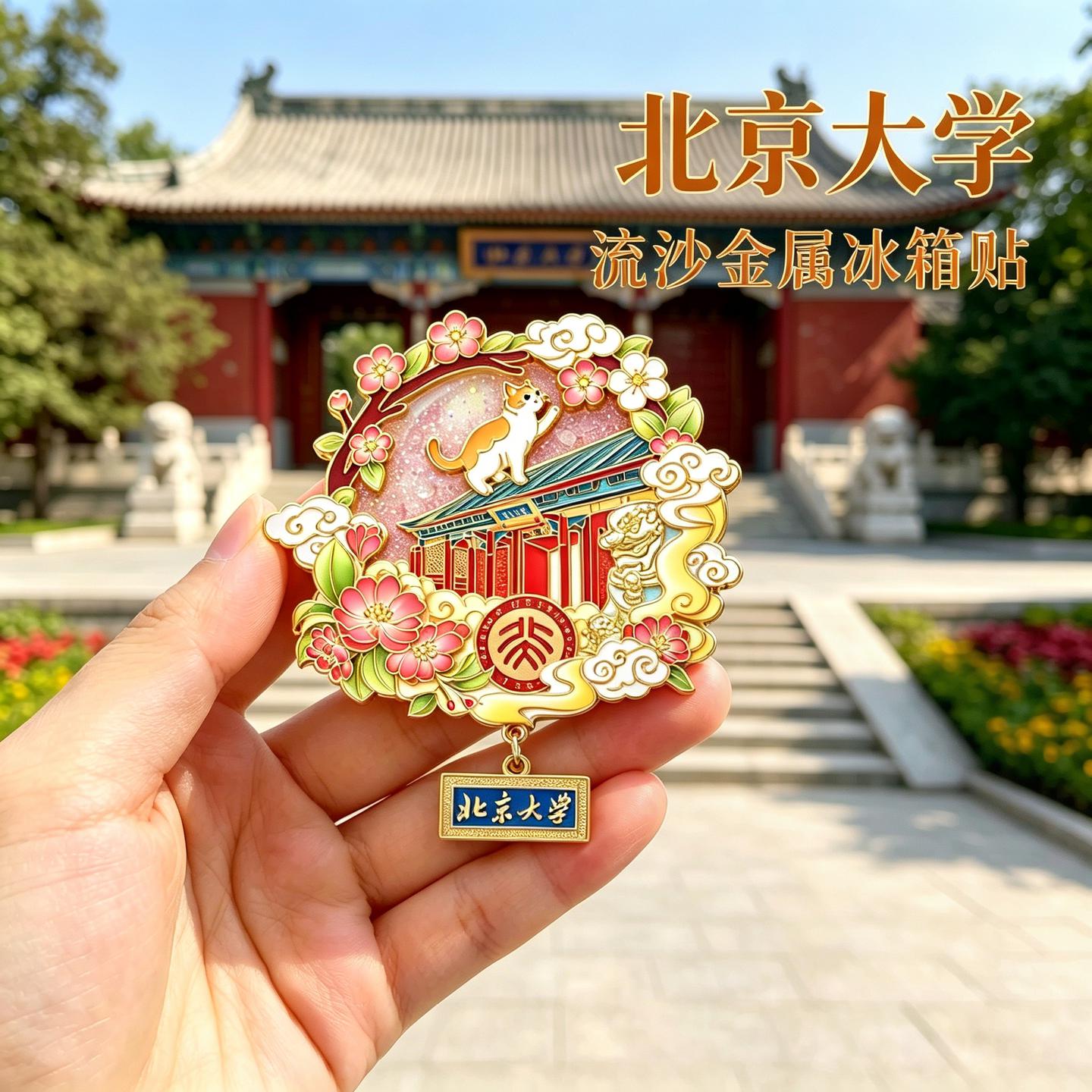 北京大学冰箱贴校园风景金属纪念收藏磁贴旅游城市文创国风伴手礼图片