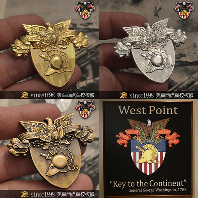 美国西点军校胸针复古老鹰盾牌个性创意金属徽章背包别针军迷勋章