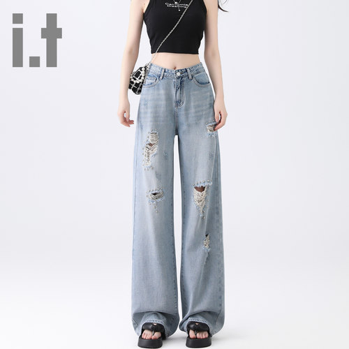 I.T夏季新款破洞牛仔裤