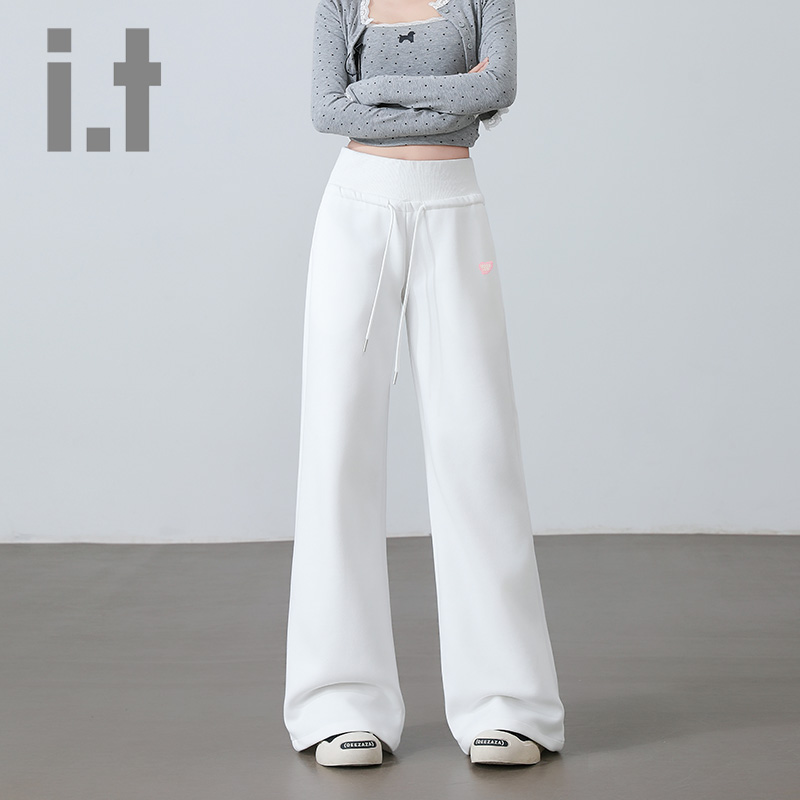 it:CHOCOOLATE运动卫裤女款阔腿裤子显瘦百搭长裤2025春季休闲裤K