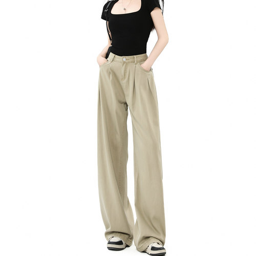 阔腿牛仔裤女2025新款高腰宽松