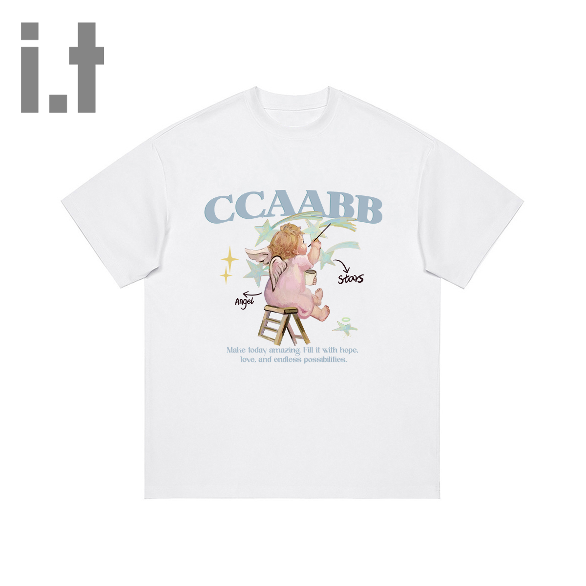 it ccaabb新款美式印花短袖T恤女夏季薄款时尚宽松休闲百搭上衣K