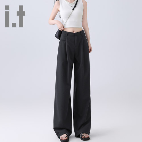 it ccaabb潮款女款西装裤女百搭网红慵懒风阔腿宽松休闲裤长裤女K