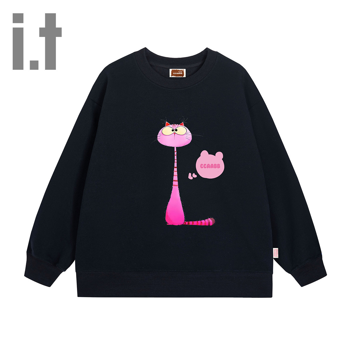 i.t ccaabb【撞色圆领】长袖日常休闲印花卫衣男式潮牌K