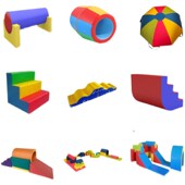 儿童体适能训练器材全幼儿园软体平衡木少儿感统教具全斜坡垫