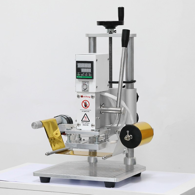 自动卷纸小型手动烫金机皮革笔记本纸盒色卡木头塑料双杆烫金机器