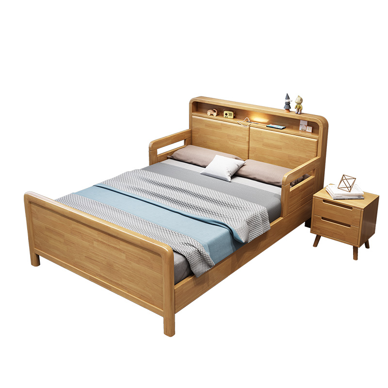 实木儿童床男孩单人床1米2护理床敬老院老年人床床护栏床1.