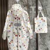 新亲子装 雨披大帽檐拉链 幼儿园儿童雨衣男女童小学生全身长款