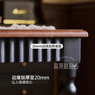 本来就复古/方糖餐桌/法式复古实木饭桌中古客厅白蜡木家用长方桌