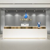 公司前台接待台烤漆院仿大理石吧台培训构收银台柜台