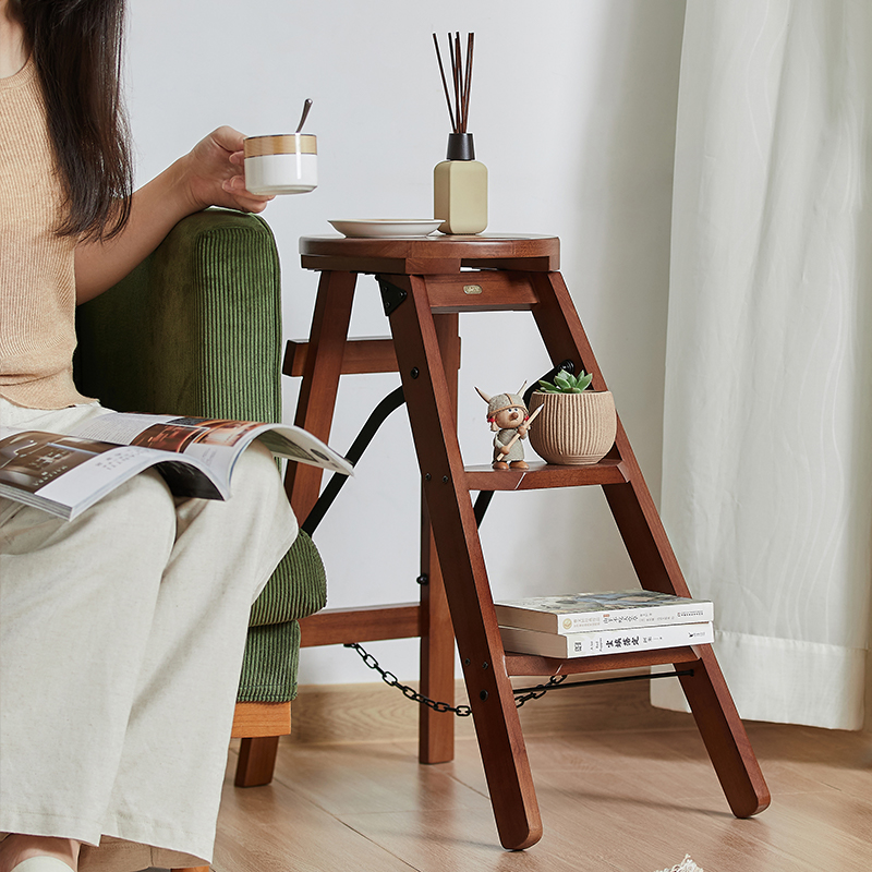 实木椅子吧台椅高脚凳酒吧椅两用家用梯三步梯折叠梯子梯凳