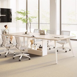 办公室会议桌长桌现代长方形培训工作台合作洽谈桌椅餐