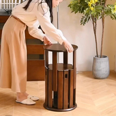 实木圆茶几叠放凳现代吃饭登子餐桌凳新叠叠乐