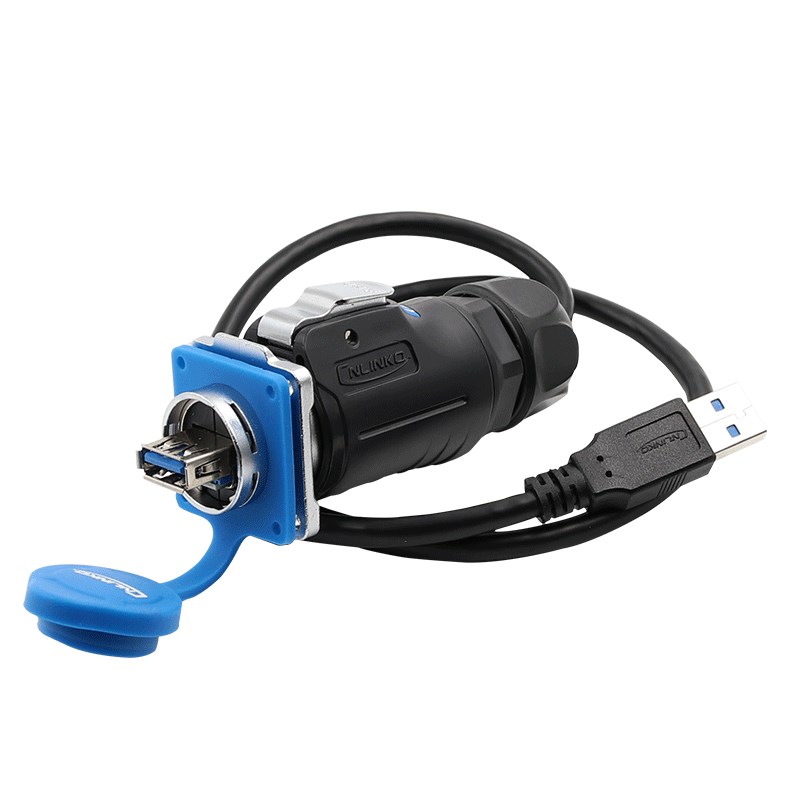 凌科LP2 数据连接器UB.0防水航空插座 UB带0.5M线UB