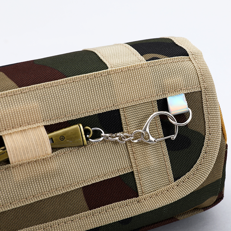 儿童迷彩笔袋男孩子小学生文具盒大容量铅笔盒三层牛津布文具袋9K