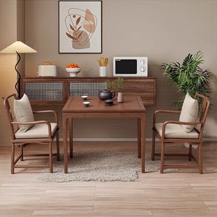 实木八仙桌农村家用饭桌正方形方桌小户型餐桌椅子中古风复古