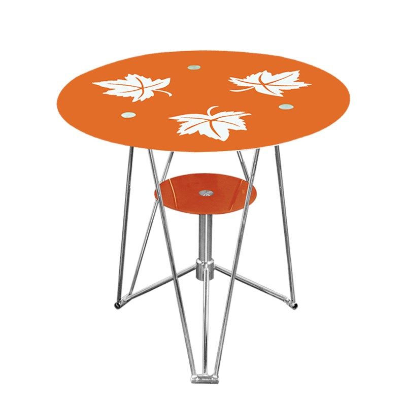 时尚洽谈桌椅圆形钢化茶几边角几阳台咖啡厅休闲接待桌椅