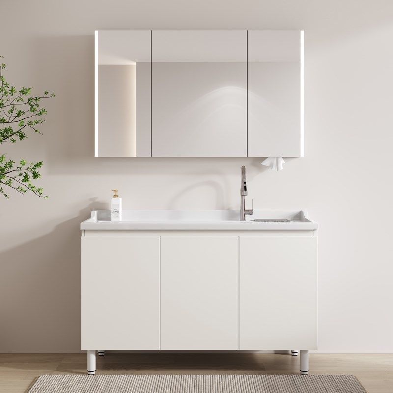 四季沐歌太空蜂窝铝洗衣柜阳台洗衣池带搓板洗衣洗漱台浴室柜组合