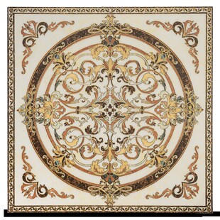 定制拼花地砖金色圆形地心奢华客酒店别墅地面拼图瓷砖仿水刀