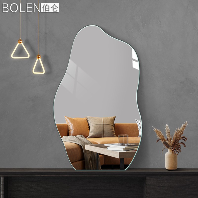 穿衣镜壁挂试衣镜子全身贴墙自粘家用免打孔无框in风装饰异形镜