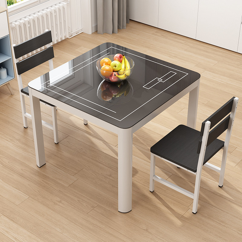 正方形钢化玻璃现代四方桌子小户型阳台洽谈会议休闲接待