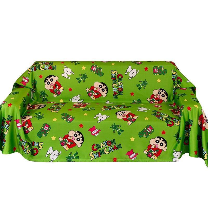 治愈系卡通沙发垫全盖布小新沙发巾罩大尺寸出租屋装饰防尘布