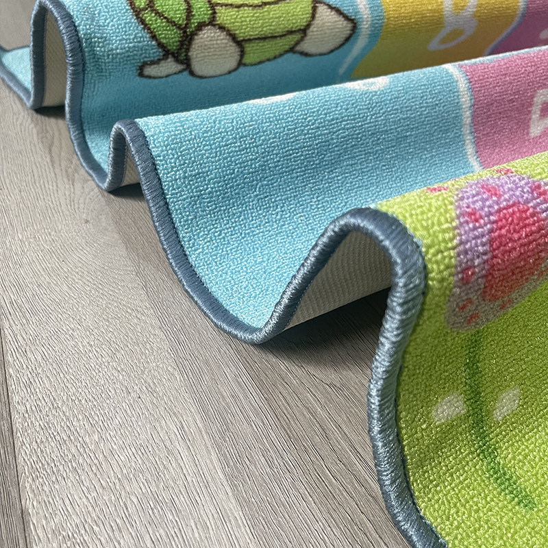 工厂货源卡通洗卧室地毯儿童防滑洗处理地垫卧室