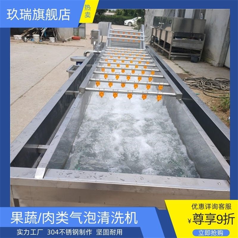辣椒气泡冲浪清洗机预制菜清洗加工设备脐橙火龙果洗果机定制
