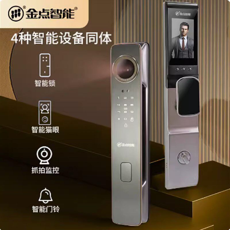 成都安装金点智能脸智能云锁级防盗指纹锁脸锁刷卡