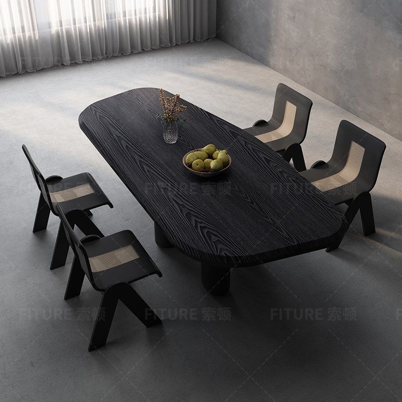 侘寂风碳化异型餐桌茶桌一体设计师客厅桌椅阳台实木饭桌,住宅家具,家用茶台/茶桌,淘宝优惠券,粉丝福利购,淘宝优惠卷