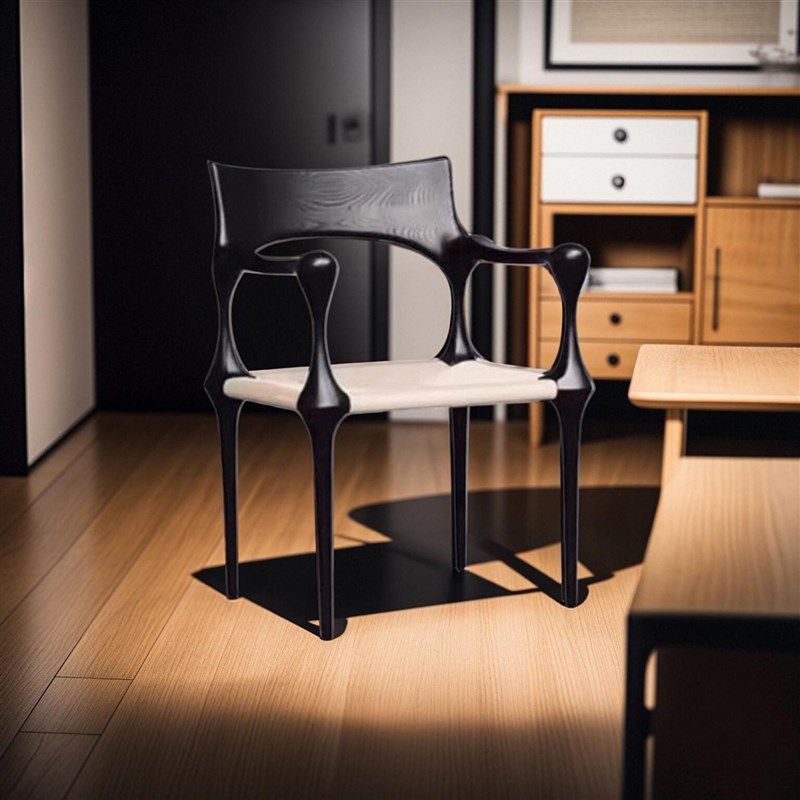 中古风实木复古餐椅高背创意休闲单人椅设计师藤编黑色白蜡木餐椅,住宅家具,餐椅,淘宝优惠券,粉丝福利购,淘宝优惠卷