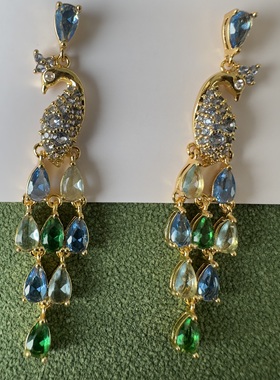 外贸饰品合集 孔雀美人鱼爱心耳钉金色小象耳钉萝卜水果耳钉k系列