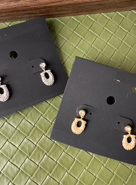 出口欧美满钻C字母设计精致轻奢女款耳钉 c系列