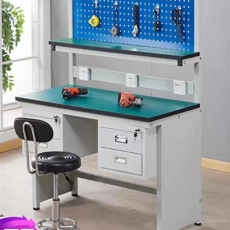 维修抽屉钳工重型防静电工作台实验桌子带灯流水线车间操作台检验