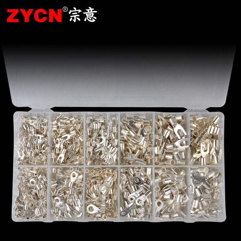 UT叉形裸端子+OT圆形多规格线耳 铜鼻子接线 冷压端子装u型接头