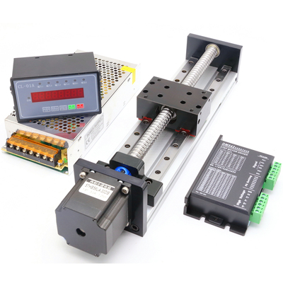 滑台模组双线轨滚珠丝杠精密57步进电机套装H80B电动直线导轨微型